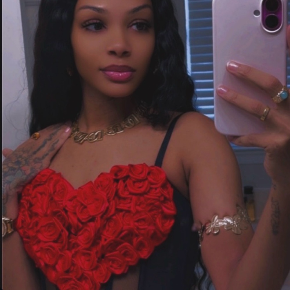 Victoria's Secret Black and Red Heart bussier Top